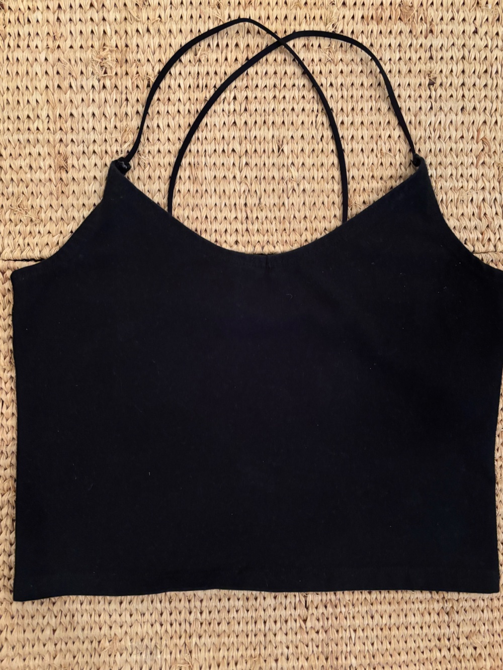 Abercrombie & Fitch Spaghetti Strap Crop Camisole Slim Black Sze Medium LIKE NEW
